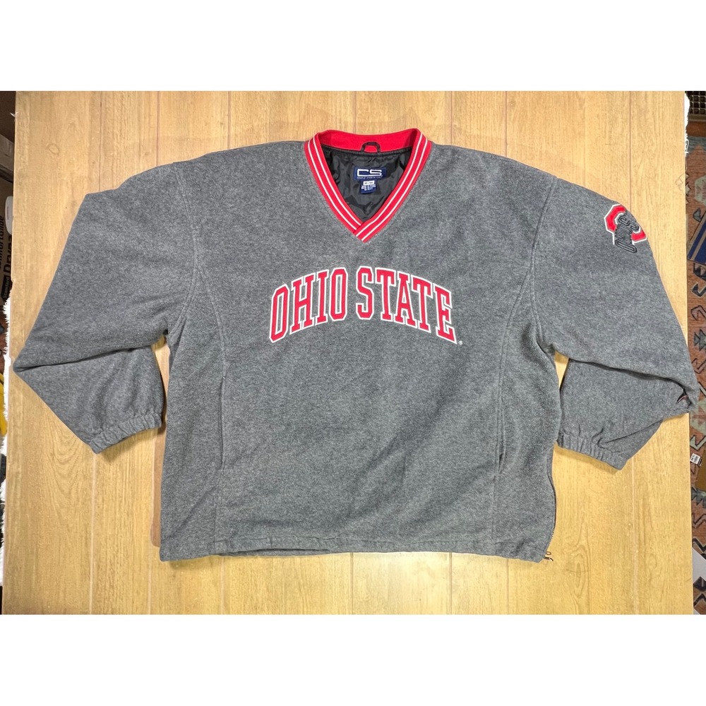 Vintage Ohio State Buckeyes Fleece ‎ Pullover Grey Red XL CS Sportswear